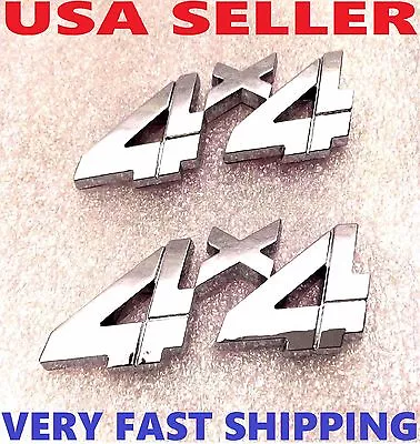$12.99 • Buy X2 Chrome 4 X 4 EMBLEM 4X4 TRUCK SUV Badge Logo Ornament DECAL Side UNIVERSL FIT
