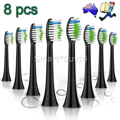 $23.89 • Buy 8 Philips Sonicare Diamond Clean Toothbrush Brush Heads Replacement HX6064 BLACK
