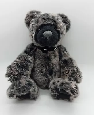 Charlie Bear Grey/Black Marl 10  Soft Toy Plush Beanie Comforter  All Jointed • £29.99