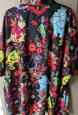 MONSTER INC Movie Mens Hawaiian Botton Up Shirt Size 3XL 3x XXL Beach Sully Boo • $39.99