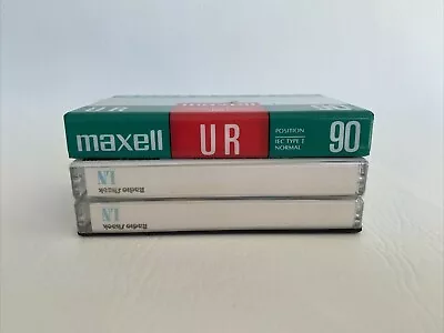 Mixed Lot Of 3 New Blank Cassette Tapes Maxell UR 90 LN 90 Radio Shack Sealed • $13