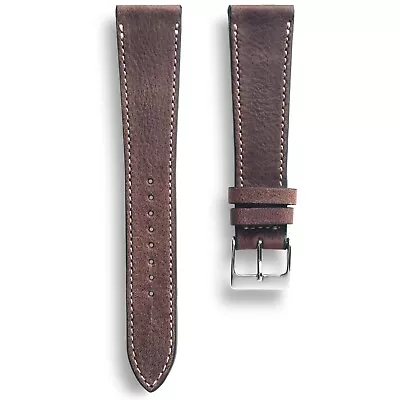 19mm Brown Distressed  Full Grain Veg Tanned Calf Leather Watch Band Strap • $42