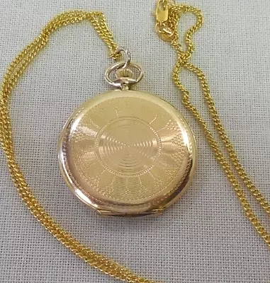 Victorian Vintage Gold Filled  Large  4- Picture Floral Locket Necklace !!!! • $98.88