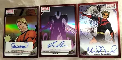 2023 Upper Deck Marvel Platinum Auto Red Rainbow Lot (x3)w/ Warlock & Gorr & Pym • $51