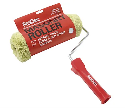 ProDec Masonry Paint Roller 9  Inch Sleeve & Stick Frame Paint Walls Rough Surf • £10.89