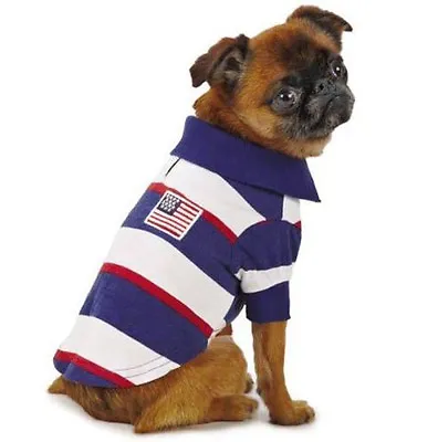 Zack Zoey Patriotic Pooch Dog Polo Shirt SPF40 Pet Sun Protection Red White Blue • $19.50