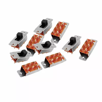 10 Pcs 250VAC 3A 125VAC 6A 6 Terminal 2 Position DPDT On/OFF Mini Slide Switch • $11.79