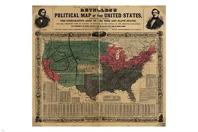 Old Maps SHOWING SLAVERY In The UNITED STATES 1850 Historical RECORD 20x30 • $9.99