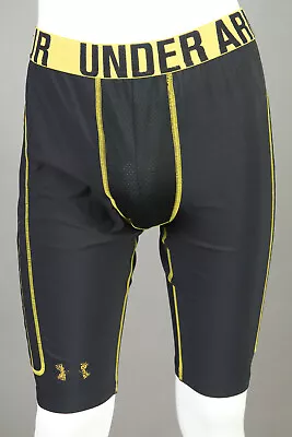 Men's Under Armour Padded Baseball Sliding Shorts ~ Black/Gold ~ Men's Small • $9.99