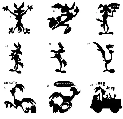 Wile E Coyote Vinyl Decal Sticker Car Window Road Runner Splat Wiley RoadRunner  • $11.79