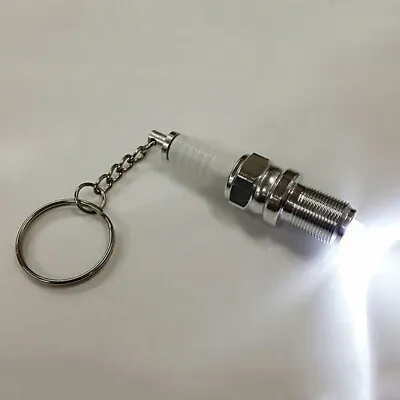 Alloy Spark Plug LED Keychain Car Keyring Casual Keychain Car Accessories • $6.05