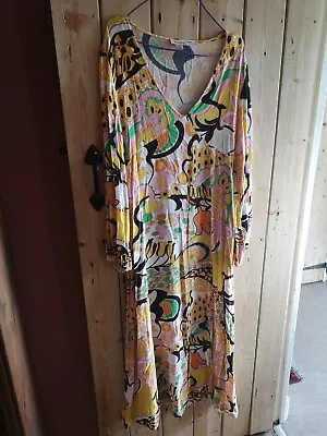 OASIS Patterned Midi Dress Size 12 • £2.99