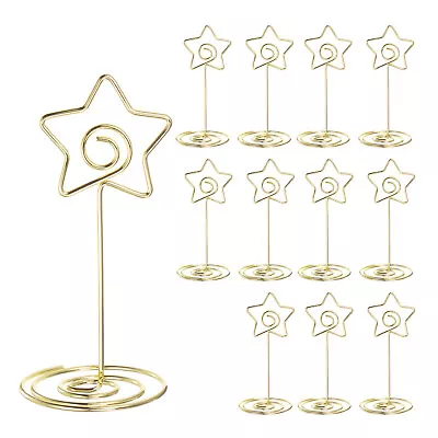 12pcs Table Number Holders 85mm Tall 40mm Base Width Star Golden • £9.47