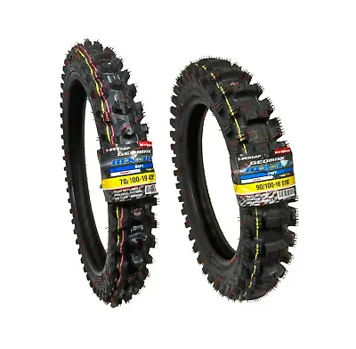 Dunlop 70/100-19 90/100-16 Tire Set MX34 Front Rear KX100 TTR125L Big Wheel • $139.99