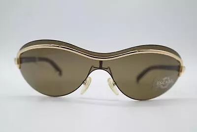 Vintage ESCADA E1134 Gold Braun Half Rim Sunglasses Glasses NOS • $90.05