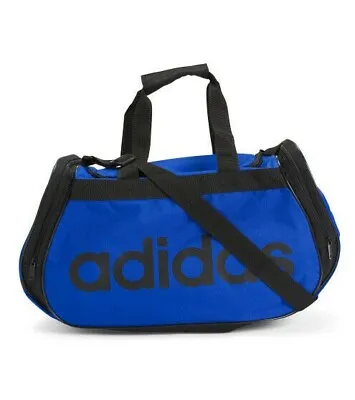 $28.95 • Buy Adidas Diablo MEDIUM Duffel CORE TRAVEL Bag BLACK BLUE 2 EXTERIOR POCKETS NEW