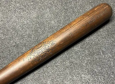 Antique Vtg 1920s 30s Spalding Hand Turned No. PF Tecumseh H.S Baseball Bat 33” • $165