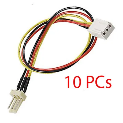Lot Of 10 PCs 3 Pin Fan Extension Cables 9  Long 12V Male To Female 9 Inch  • $7.99