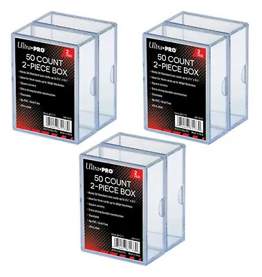 NEW 6-Pack Ultra Pro 50 Count 2-Piece Card Storage Box Case Sports Magic 81173 • $15.15