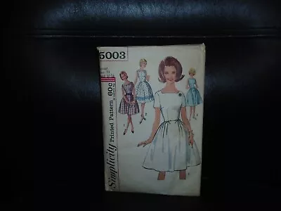 Vintage 1960's Simplicity Printed Dress Pattern #5003 Junior Size 11 • $4.20