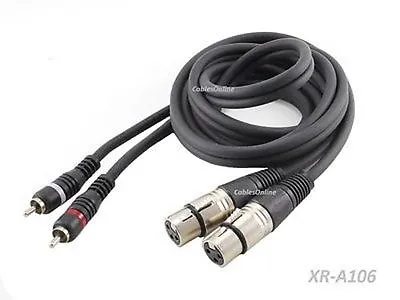 6ft. Dual XLR Female To 2-RCA Male Plug Interconnect Cable CablesOnline XR-A106 • $10.99