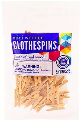 50 Mini REAL WOOD Clothespins Very Small 1  Clothes Pin Clamp HORIZON 21376C • $22.32