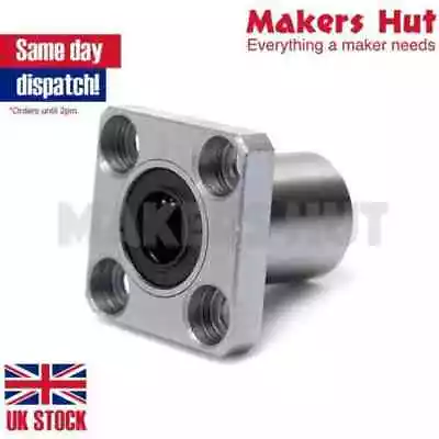 LMK12UU 12mm Inner Diameter Square Flange Linear Motion Bushing Ball Bearing • £5.03