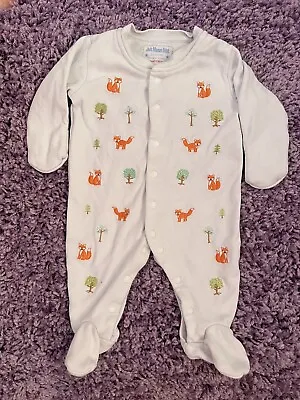 £5 • Buy Baby Unisex 0-3 Months Clothes Cute Fox Embroidered Sleepsuit Babygrow