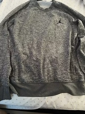 Nike Air Jordan Sweatshirt Men's Large Crew Neck Long Sleeve Pullover Gray • $6.99