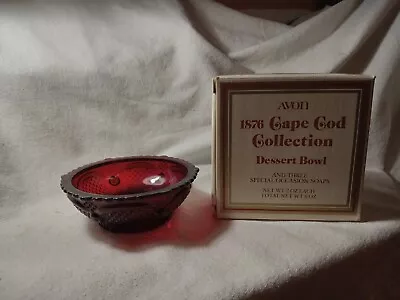 Vintage Avon 1876 Cape Cod Collection Ruby Red Dessert Bowl No Soap (R268) • $4.99