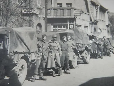 1945 WW2  PHOTO 26 Field Intelligence Corps CONVOY TRUCKS BASSUM BREMEN GERMANY  • $190.39
