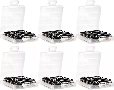 New WHIZZOTECH AA / AAA Cell BATTERY STORAGE CASES 6-PACK Clear Holders FREE S&H • $9.80