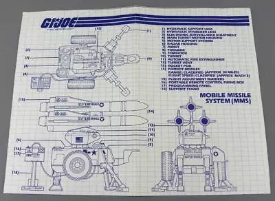 Vintage 1982 Hasbro GI Joe ARAH Mobile Missle System MMS Blueprint Instructions • $29.97