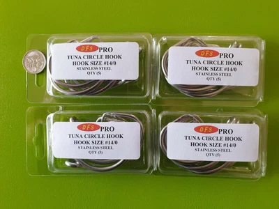$16.87 • Buy 20x DFS PRO 14/0 TUNA CIRCLE STAINLESS STEEL FISHING HOOK Heavy Gauge Big Game