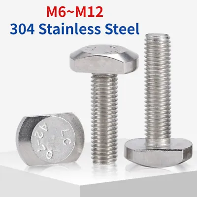 304 A2 Stainless Steel T-Slot T-Shaped Bolt / Hammer Head Screw M5 M6 M8 M10 M12 • $1.51