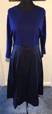 NWT J By Jasper Conran Bright Blue Half & Half Midi Utility Dress UK 14 £69 • £28