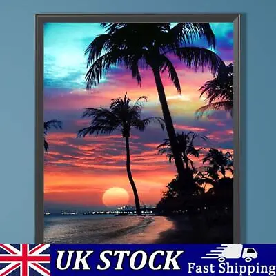 DIY Seaside Sunset Oil Paint By Numbers Drawing On Canvas Pictures Home Decor • £9.30