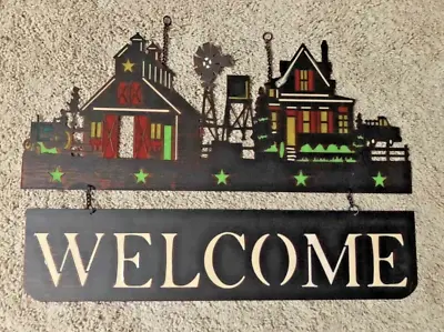 Farm Ranch Welcome Metal & Colored Inlays Sign Porch Decor Rustic/Primitive • $35