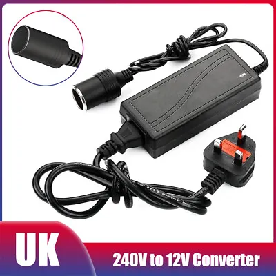 AC 230V To DC 12V Voltage Converter Cigarette Lighter Socket Adapter 5A 60W • £10.44