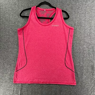 Brooks Tank Top Mens XL Red Pink Running  Shirt Heather Muscle Racerback Knit • $24.88