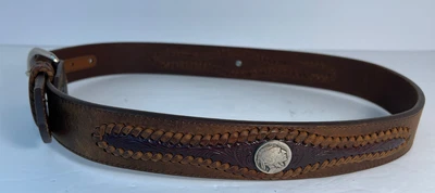 $15 • Buy Tony Lama Brown Buffalo Nickel Leather Belt Size 32