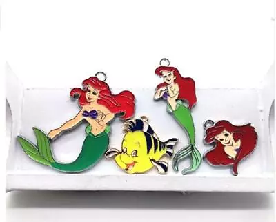  20pcs Cartoon Little Mermaid Metal Charm Pendant DIY Necklace Jewelry Making • $11.90