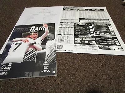 £6.75 • Buy DERBY COUNTY  V  BOLTON WANDERERS   2022/23 JAN 21  + RARE COLOUR T/SHEET & EXTR