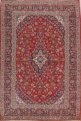 Vintage Wool Kashaan Traditional Hand-knotted Red Living Room Area Rug 8x12 • $1082.90