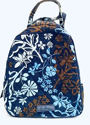 Vera Bradley Quilted Soft Cover Lunch Box Midnight Blues & Brown Floral • $13.49