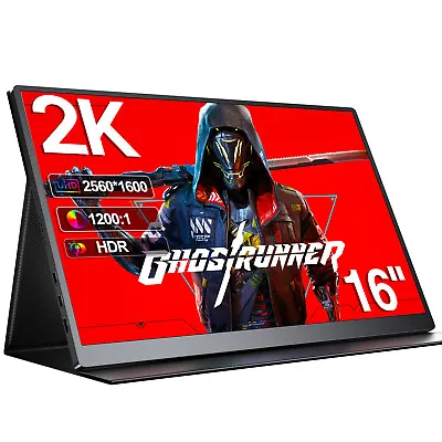 UPERFECT 120Hz Gaming Monitor Portable Monitor 16 Inch 2560*1600 16:10 PC Screen • $251.99