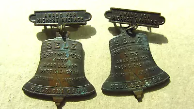 TWO Vintage Circa 1920s Selz Liberty Bell Award Selz Shoes Chicago Illinois • $25.62