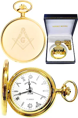 Mount Royal Masonic Hunter 17 Jewel Pocket Watch GP With Free Engraving (pm) • $124.32