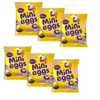 6 X CADBURY MINI EGGS CHOCOLATE BAG 80G New Stock Perfect Kids Christmas Gift • £19.50