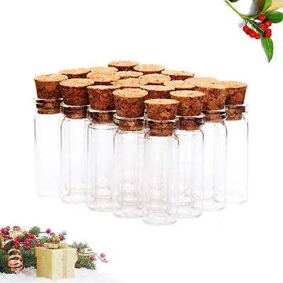 £5.95 • Buy  24 Glass Bottles With Cork Stoppers Small Wishing Bottles Message Jars Empty